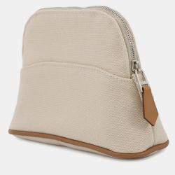 Pre Owned حقيبة هيرمس بوليد قماش طبيعي جلد حجم صغير