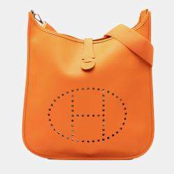 Pre Owned Hermes Orange Epsom Evelyne II TGM