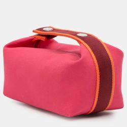 Pre Owned حقيبة هيرمس برايد-A-براق تول الوردي الأحمر صغير