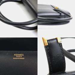 Pre Owned حقيبة هيرميس دراج 27 جلد بوكس سكارف أسود ذهبي