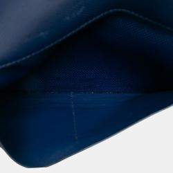 Pre Owned Hermes Blue Grain d’H Leather Kelly Longue Wallet