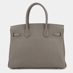 Pre Owned Hermes Birkin 30 Togo Etain Handbag Gray