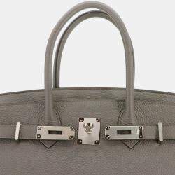 Pre Owned Hermes Birkin 30 Togo Etain Handbag Gray