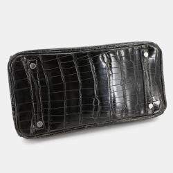 Pre Owned حقيبة هيرمس بيركين جلد تمساح بولوسيس جرافيت 30