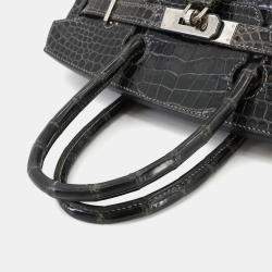 Pre Owned حقيبة هيرمس بيركين جلد تمساح بولوسيس جرافيت 30