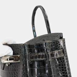 Pre Owned حقيبة هيرمس بيركين جلد تمساح بولوسيس جرافيت 30