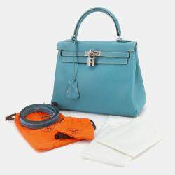 مملوكة مسبقًا Hermes Kelly 25 Gulliver Blue Jean Shoulder Bag