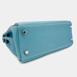 مملوكة مسبقًا Hermes Kelly 25 Gulliver Blue Jean Shoulder Bag