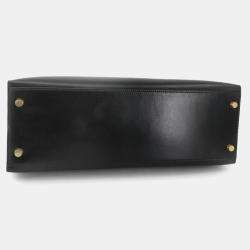 مملوكة مسبقًا حقيبة كتف هيرمس كيلي 32 جلد عجل بوكس أسود