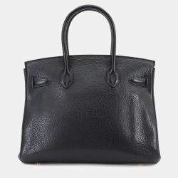 مملوكة مسبقًا Hermes Birkin 30 Taurillon Clemence Black Handbag
