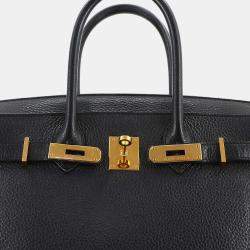 مملوكة مسبقًا Hermes Birkin 30 Taurillon Clemence Black Handbag
