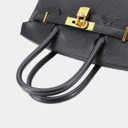 مملوكة مسبقًا Hermes Birkin 30 Taurillon Clemence Black Handbag