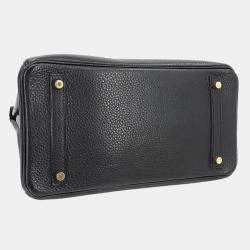 مملوكة مسبقًا Hermes Birkin 30 Taurillon Clemence Black Handbag