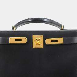 Pre Owned Hermes Kelly 28 Box Calf Black Shoulder Bag