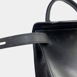 Pre Owned Hermes Kelly 28 Box Calf Black Shoulder Bag