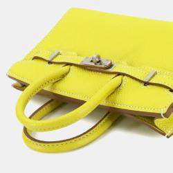 مملوكة مسبقًا Hermes Tiny Birkin Epsom Lime Shoulder Bag