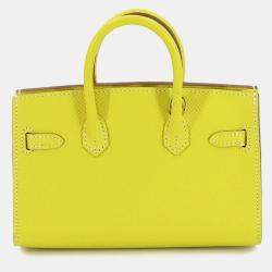 مملوكة مسبقًا Hermes Tiny Birkin Epsom Lime Shoulder Bag