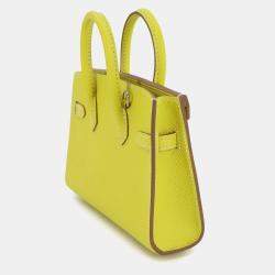 مملوكة مسبقًا Hermes Tiny Birkin Epsom Lime Shoulder Bag