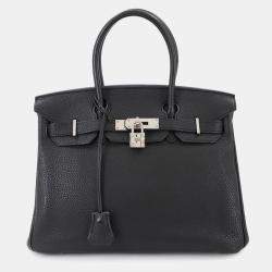Pre Owned Hermes Birkin 30 Handbag Togo Black