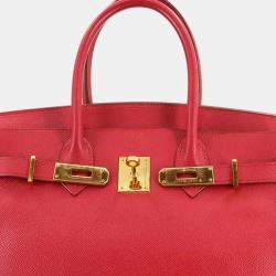 مملوكة مسبقًا Hermes Birkin 30 Couchvel Epsom Rouge Vif Handbag