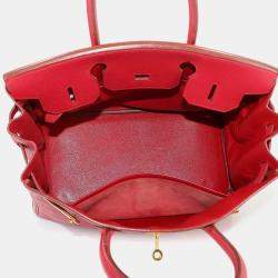 مملوكة مسبقًا Hermes Birkin 30 Couchvel Epsom Rouge Vif Handbag