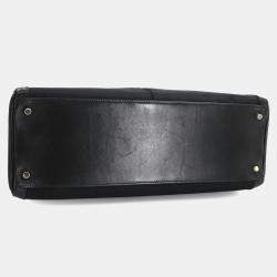 Pre Owned Hermes Kelly Laki 40 Shoulder Bag Box Calf Leather Toile Officier Black