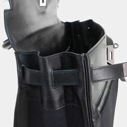 Pre Owned Hermes Kelly Laki 40 Shoulder Bag Box Calf Leather Toile Officier Black