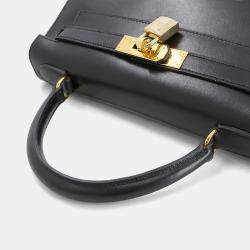 مملوكة مسبقًا Hermes Kelly 28 Shoulder Bag Black Box Calf Leather