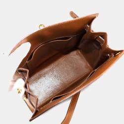 Pre Owned Vintage Couchvel Epsom Gold Hermes Kelly Sport Shoulder Bag MM