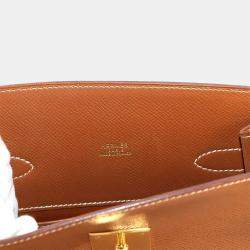 Pre Owned Vintage Couchvel Epsom Gold Hermes Kelly Sport Shoulder Bag MM