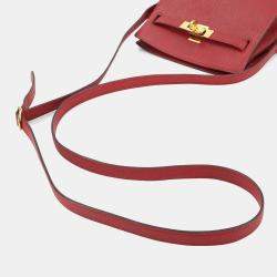 Pre Owned Hermes Couchvel Epsom Rouge Vif Kelly Sport Shoulder Bag PM
