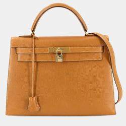 مملوكة مسبقًا Hermes Natural Ardennes Leather Kelly 2-Way Hand/Shoulder Bag 32