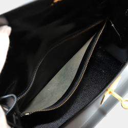 Pre Owned Hermes Black Box Calf Leather Kelly 28 Shoulder Bag