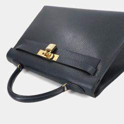 Pre Owned حقيبة هيرمس كيلي كتف كوتشفيل إيبسوم أزرق نيلي 32