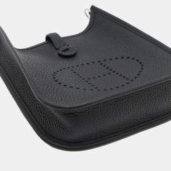 Pre Owned Hermes Black Clemence Evelyne TPM 16