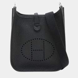 Pre Owned Hermes Black Clemence Evelyne TPM 16
