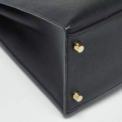 مملوكة مسبقًا Hermes Kelly Sellier 28 Gold Finish Noir Epsom Leather Top Handle Bag
