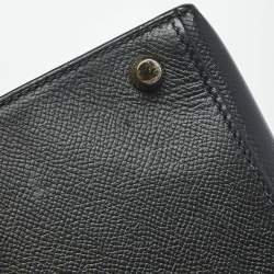 مملوكة مسبقًا Hermes Kelly Sellier 28 Gold Finish Noir Epsom Leather Top Handle Bag