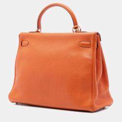 مملوكة مسبقًا حقيبة هيرمس كيلي II ريتورني توغو برتقالي 35
