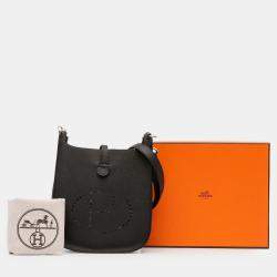 Pre Owned حقيبة هيرمس إيفلين 16 سوليير إبسوم سوداء