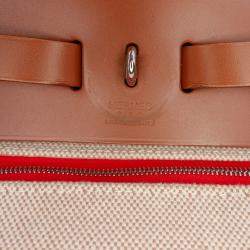 مملوكة مسبقًا Hermes Brown Orange Toile Herbag Zip 31