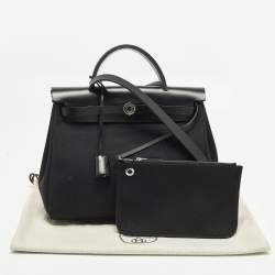 Pre Owned حقيبة هيرمس هيرباج 31 جلد وقماش توال بني فونس