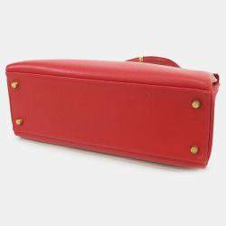 Pre Owned حقيبة هيرمس كيلي ريتورن كورشيفيل أحمر 32