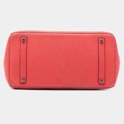 مملوكة مسبقًا Hermes Red Clemence Birkin Retourne 35