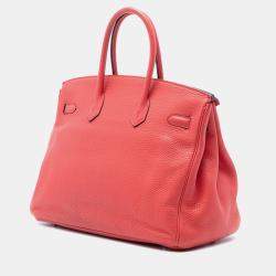 مملوكة مسبقًا Hermes Red Clemence Birkin Retourne 35