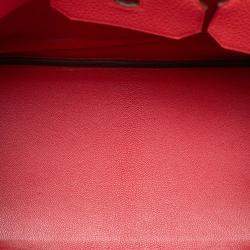 مملوكة مسبقًا Hermes Red Clemence Birkin Retourne 35