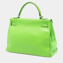 مملوكة مسبقًا حقيبة هيرمس كيلي II ريتورن 32 جلد كليمنس خضراء