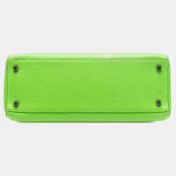 مملوكة مسبقًا حقيبة هيرمس كيلي II ريتورن 32 جلد كليمنس خضراء