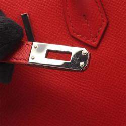 Pre Owned حقيبة هيرمس بيركين 25 جلد إبسوم أحمر توت