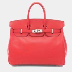 مملوكة مسبقًا Hermes Birkin 25 Red Epsom Leather Tote Bag